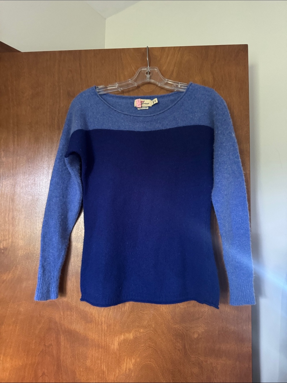 Vineyard Vines Two-Tone Navy and Light Blue cashmere/merino wool Sweater